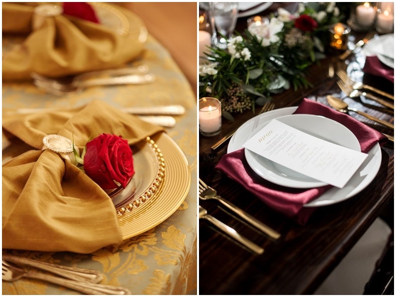 紅金色系餐桌布置